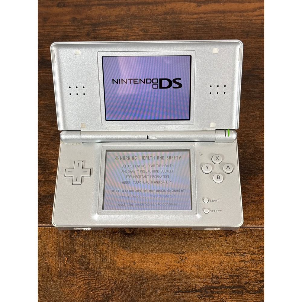 Nintendo DS Lite Metallic Silver Handheld Console System Model USG-001 GBA Slot